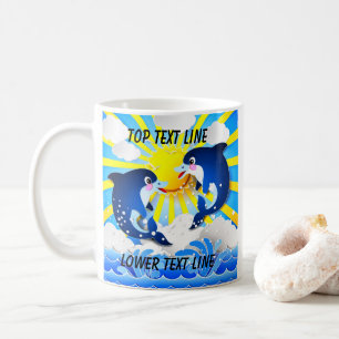 Mug Dauphins & Soleil Personnalisez Ajouter votre nom 