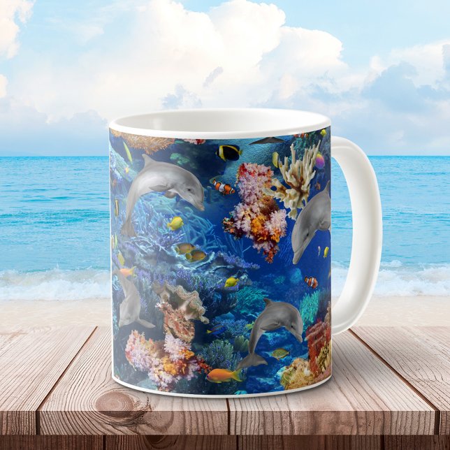 Mug Dauphins sous-marins Coral Reef (Créateur téléchargé)