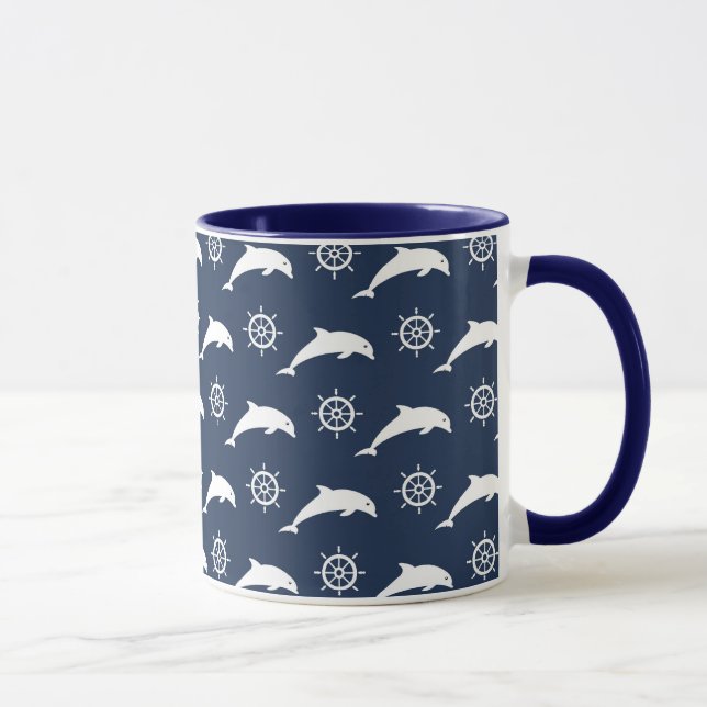 Mug Dauphins sur le motif de défilé (Droite)