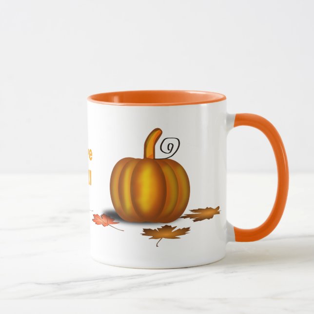 Mug d'automne personnalisé avec Citrouilles (Droite)