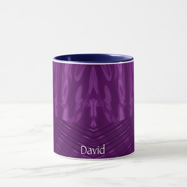 Mug DAVID ~ GLOSSY 3D brillant violet bleu (Centre)