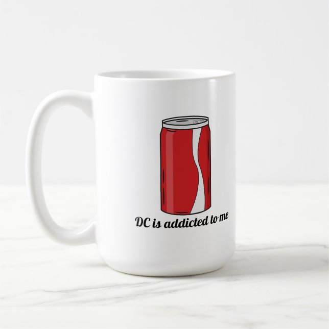 Mug DC Is Addicted to Me Soda Can Design | Funny Pop (Gauche)