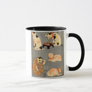Mug ) de 中 de (de たとえ尽の内, chats japonais de 国芳 (2),