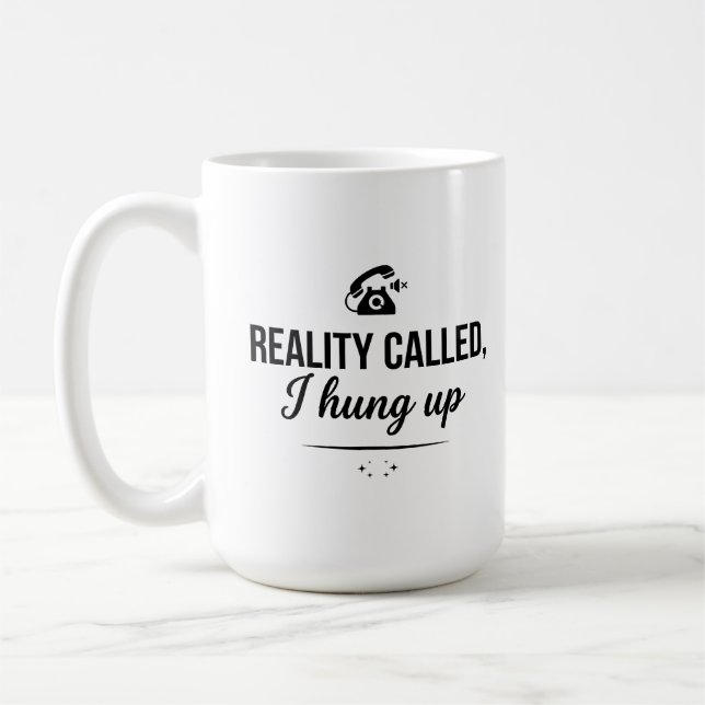 Mug de 450ml de vérification de réalité drôle clas (Gauche)