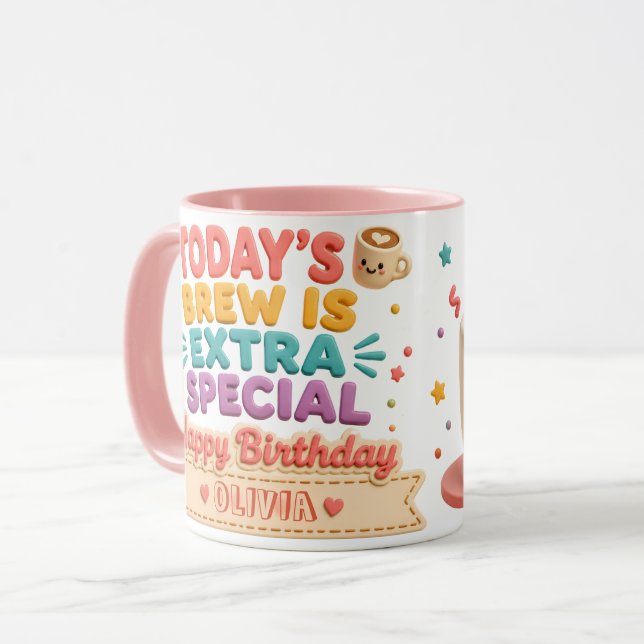 Mug de anniversaire personnalisé (Devant gauche)