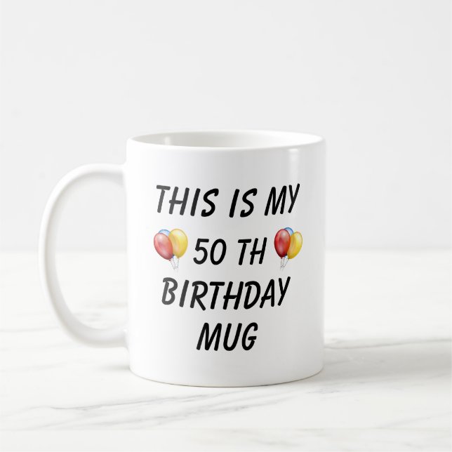 Mug de anniversaire personnalisé, Mug à café (Gauche)