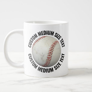 Mug de baseball géant avec texte personnalisé de t