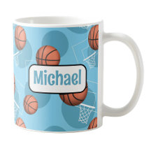 Mug de basketball bleu clair personnalisé