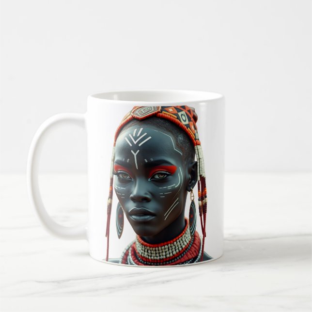 Mug de beauté tribale africaine | Afrocentrique (Gauche)