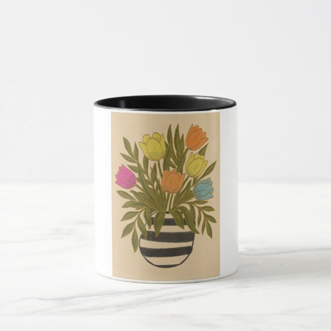 Mug De beaux tulipes vintage (Centre)