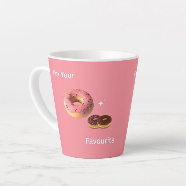 Mug de beigne rose et chocolat - Vibes du matin do (Angle gauche)