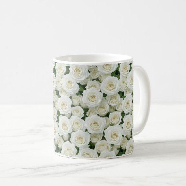 Mug De belles roses blanches (Devant droit)