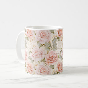 Mug De belles roses roses blush florales  