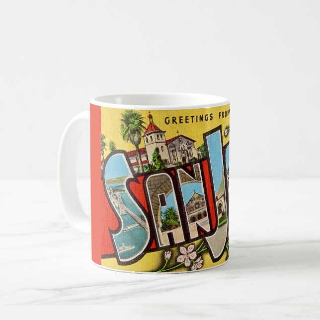 Mug de bienvenue rétro San Jose (Devant gauche)