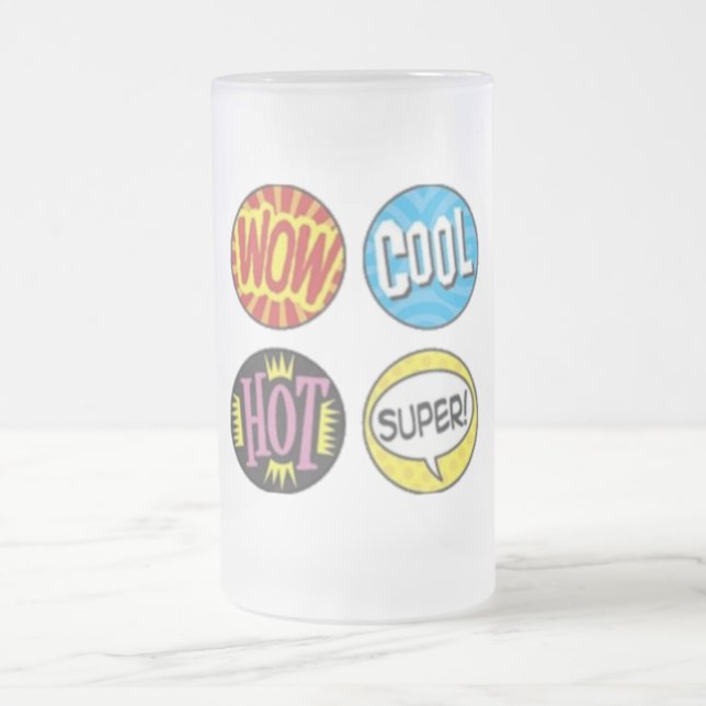 Mug de bière en verre poli positif (Centre)