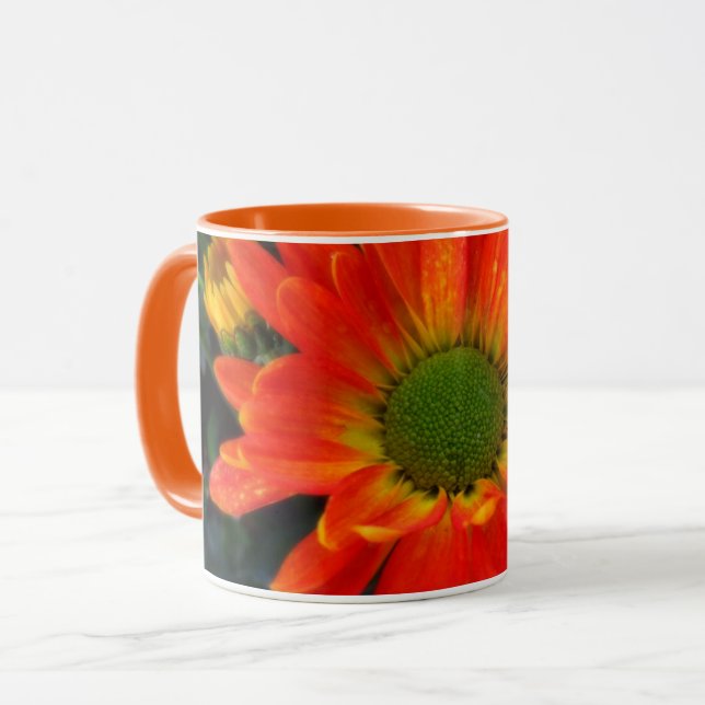 Mug de boisson aux fleurs d'automne orange (Devant gauche)