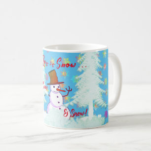 Mug de boisson chaude au latte bonhomme de neige a