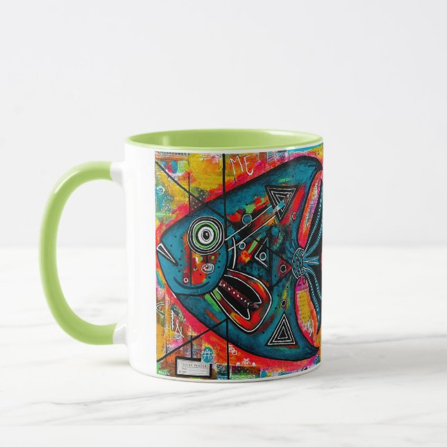Mug de boisson 'rarement vu triangle poisson' (Gauche)