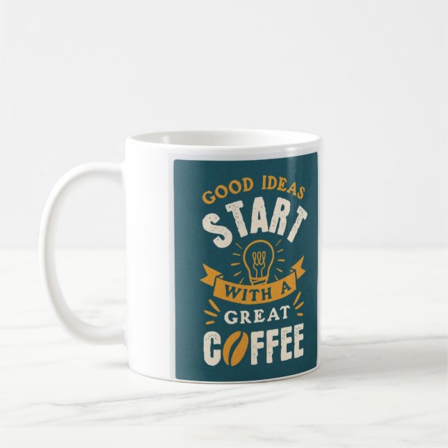 Mug De Bonnes Idées Commencent Par Une Grande Coupe De (Gauche)