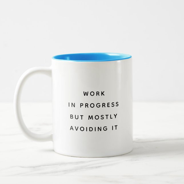 Mug de Bureau Drôle avec des Citations de Travail  (Gauche)