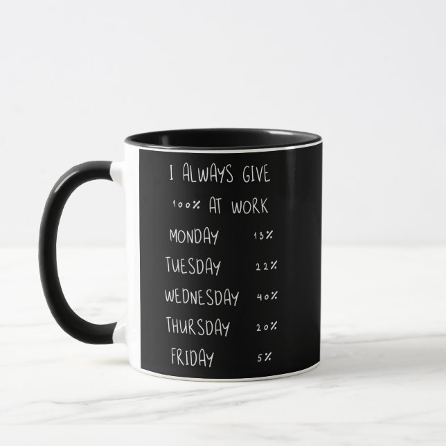 Mug de bureau drôle Je donne toujours 100 pour cen (Gauche)
