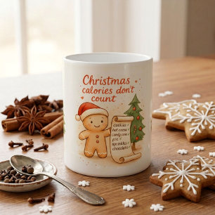 Mug de cacao de Noël amusant : les calories ne com