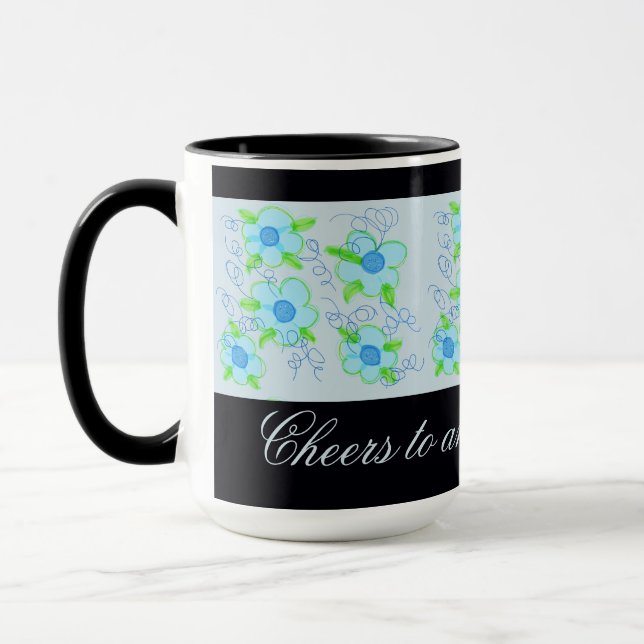 Mug de café à fleurs bleues (Gauche)