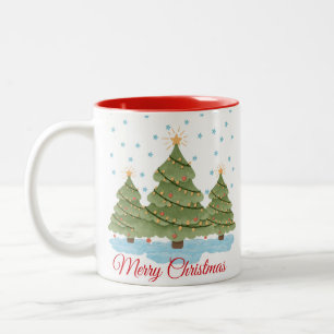 Mug de café à l'arbre de Noël personnalisé