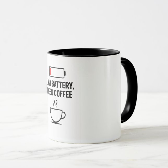 Mug de café amusant - Batterie basse, besoin de ca (Devant droit)