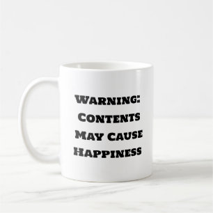 Mug de café amusant - Contenu de l'avertissement p