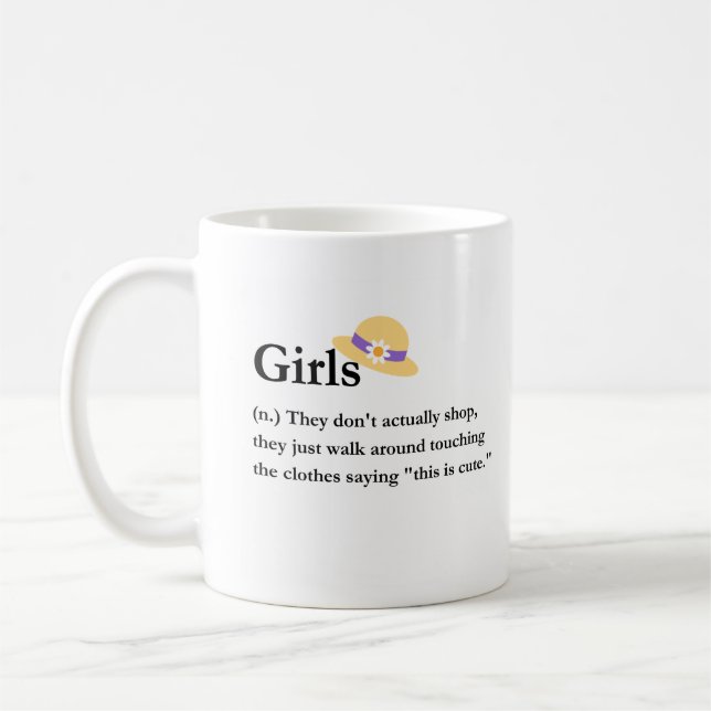 Mug de café amusant pour les filles shopaholic (Gauche)