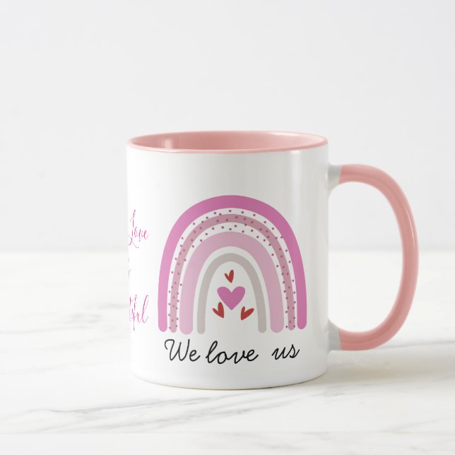Mug de café arc-en-ciel personnalisé de la fierté  (Droite)