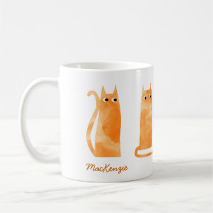 Mug de café au chat orange