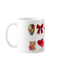 Mug de café autocollant rouge mignon Cadeau amusan