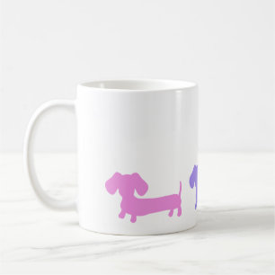 Mug de café avec chiots Pastel Dachshund