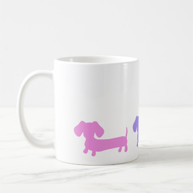 Mug de café avec chiots Pastel Dachshund (Gauche)