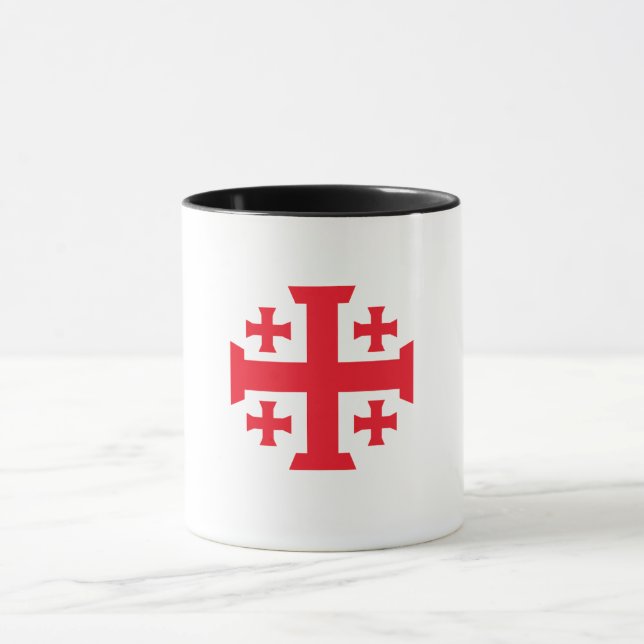 Mug de café avec croix de Jérusalem du croisé temp (Centre)