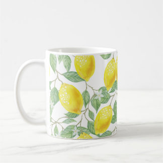 Mug de café avec de la vigne de citron de concepti