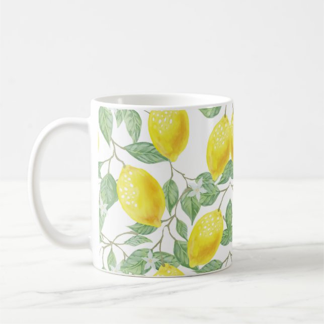 Mug de café avec de la vigne de citron de concepti (Gauche)