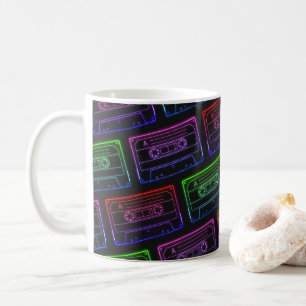 Mug De Café Avec Motif De Cassette Multicolor Néon
