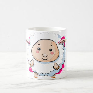 Mug de Café avec Mouton Mignon et Heureux Animal K
