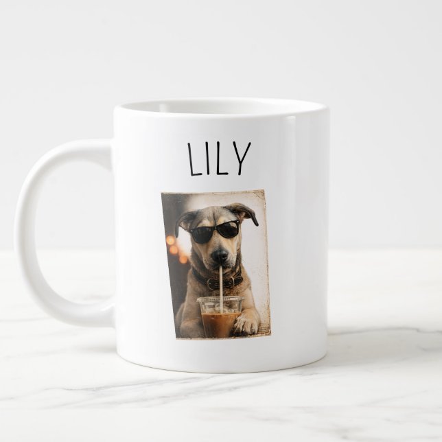 Mug de café avec photo de compagnie personnalisée (Gauche)