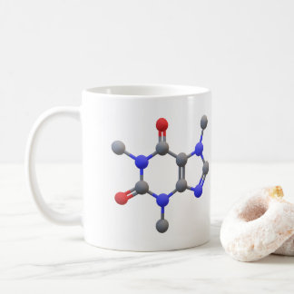 Mug de café avec structure moléculaire 3D de caféi