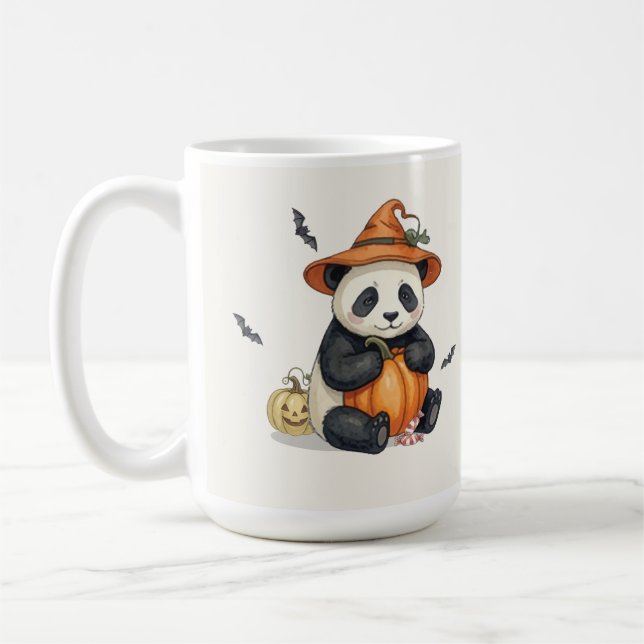 Mug de café avec un mignon panda de Halloween et c (Gauche)