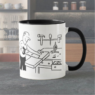 Mug de café avec une illustration de menuisier