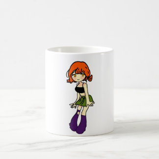 mug de café avec une jolie fille anime chibi