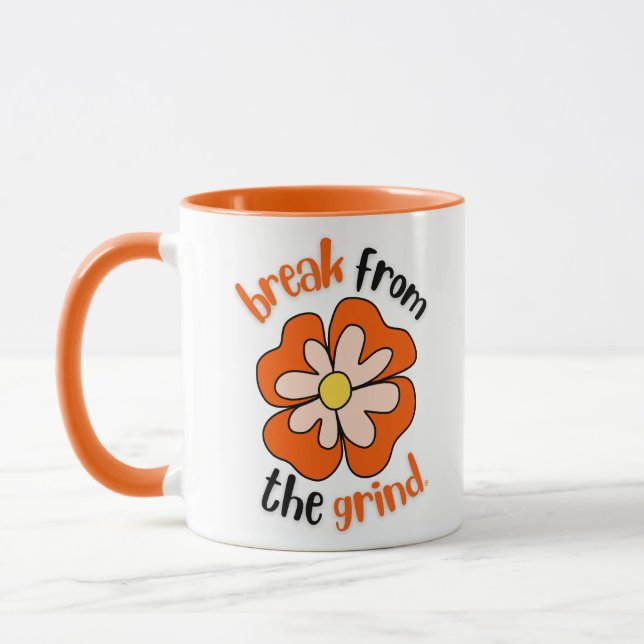 Mug de café BFTG à fleurs orange (Gauche)