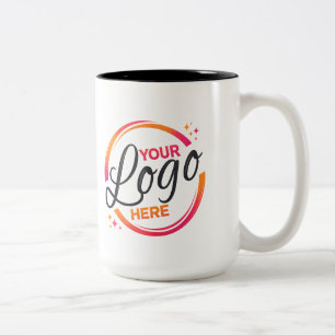 Mug de café bicolore personnalisé avec logo d'entr
