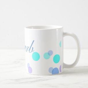 Mug de café bleu et Turquoise avec nom