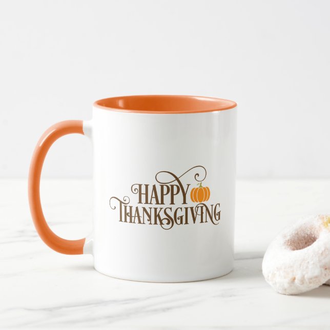 Mug de café Bonne Action de grâce (Avec donut)